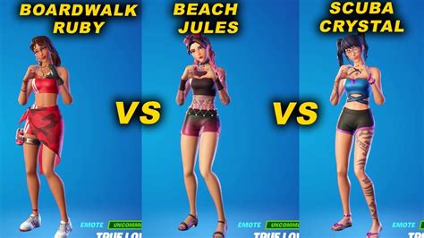 Beach Jules Vs Boardwalk Ruby Vs Scuba Crystal Fortnite Dance Battle Youtube