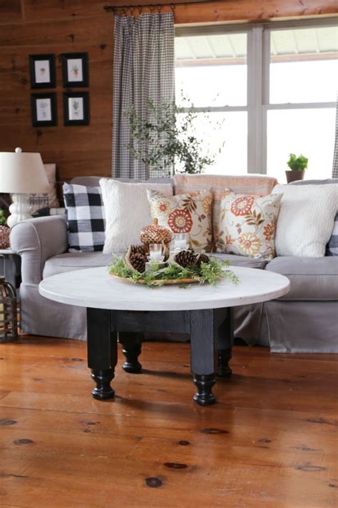 However, colors may appear different on different screens. Rustic Fall Coffee Table Centerpiece - CREATIVE CAIN CABIN