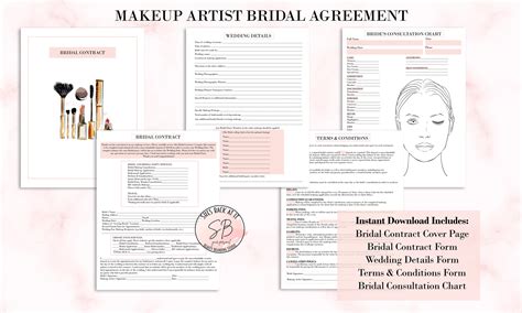 Makeup Artist Bridal Contract Shesbackatit Printable Spa Salon And