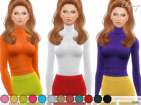 The Sims Resource Ribbed Turtleneck Top