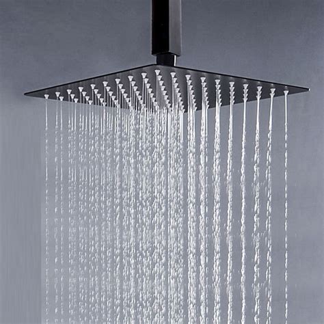2021 12 Square 304 Stainless Steel Rain Shower Head Rainfall Bathroom