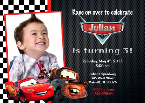 Let the invitees know where the venue is and at what time and date the along with specific invitation templates for weddings, birthday party invites are among one of the most popular. Disney Cars Lightning Mcqueen Mater Birthday Party ...