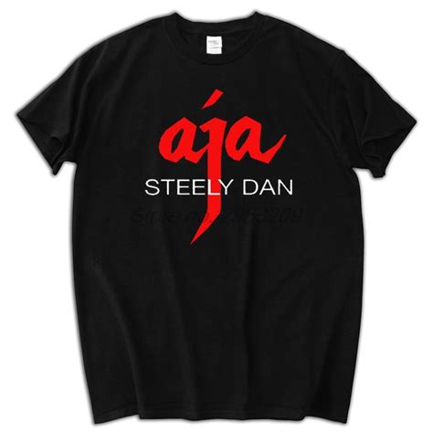 New Steely Dan Aja Logo Rock Music Legend Short Sleeve Black Men T