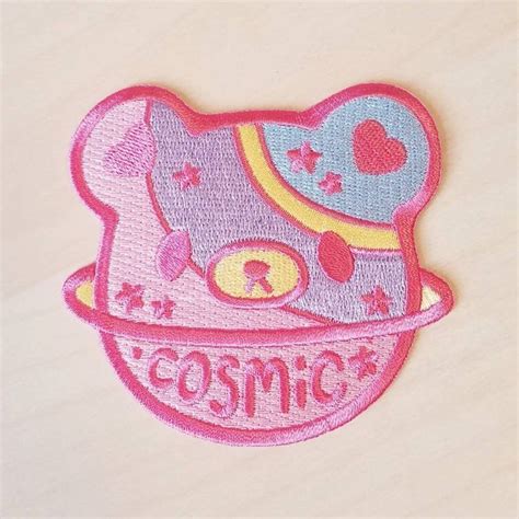 Cosmic Bear Iron On Patch Kawaii Diy Uchuu Kei Patch Etsy Cute