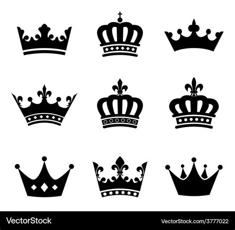 Simple King Crown Silhouette Our Crown Clipart Set Includes 25 Png