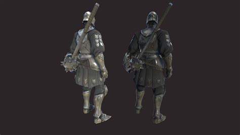 3d Model Armored Soldiers Vr Ar Low Poly Cgtrader