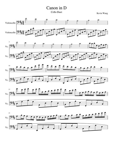 Includes audio mp3 demonstration track played by john troutman. Canon in D Sheet music for Cello (String Duet) | Musescore.com