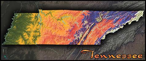 Tennessee Satellite Wall Map By Outlook Maps Images And Photos Finder