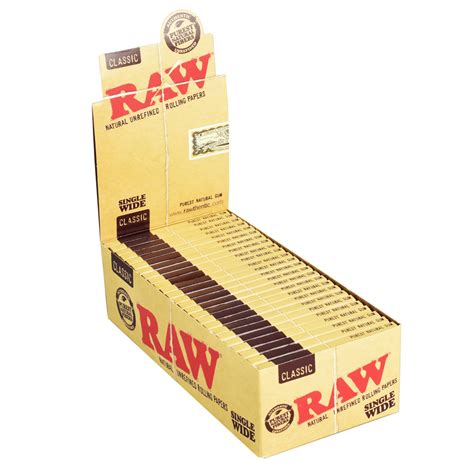 25pc Display-Raw Single Wide Rolling Papers