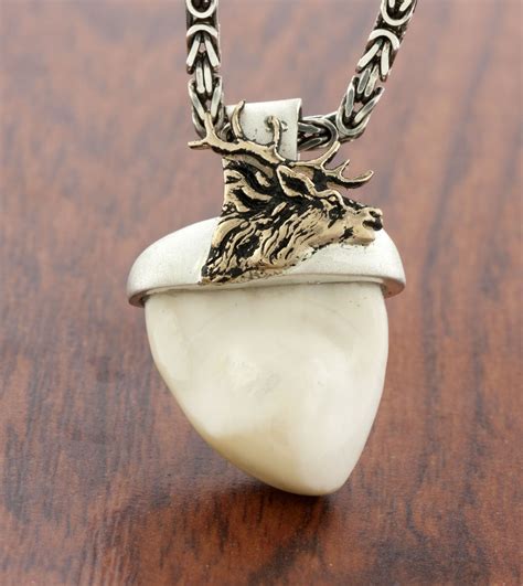 Mens Elk Ivory Necklace Created Using Customers Elk Ivory Trophy Do