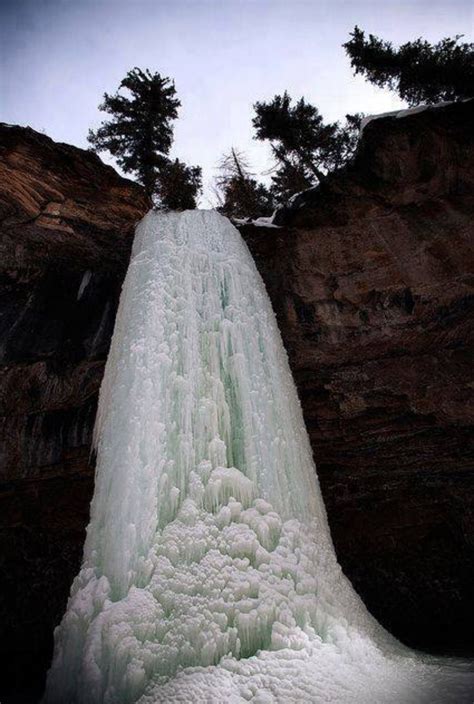 Frozen Waterfall On Stone River Trail Pagosa Springs Colorado Usa