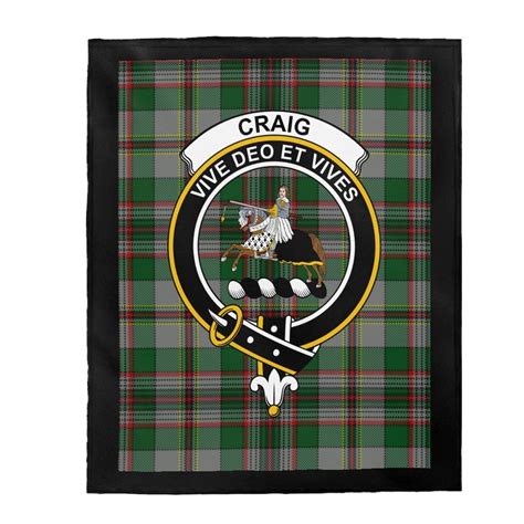 Clan Craig Scottish Tartan Crest Blanket Scottish Clan T Etsy