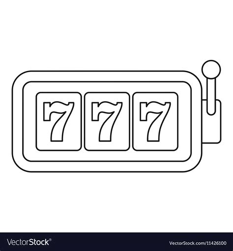 Slot Machine With Three Sevens Icon Outline Style Vector Image