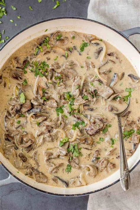 Tender, juicy strips of beef in a creamy, savory sauce served on a bed of noodles. EASY Beef Stroganoff Recipe - Valentina's Corner