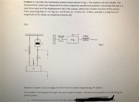 Solved Problem 1 Consider The Mechanical System Shown Below
