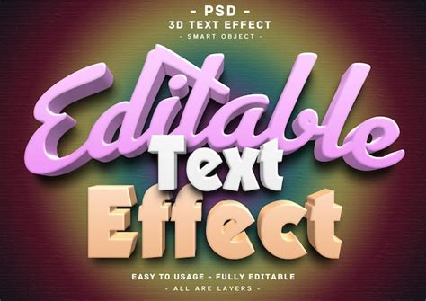 Premium Psd Editable 3d Text Effect
