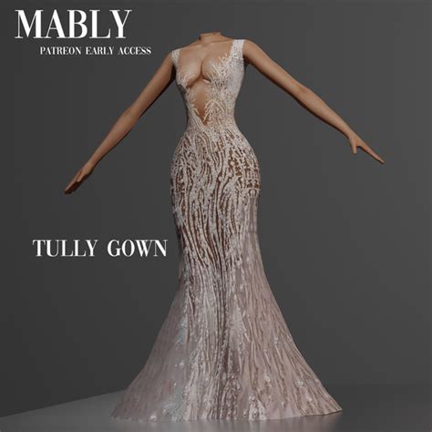 Tully Gown Mably Store Sims 4 Wedding Dress Sims 4 Dresses Gowns