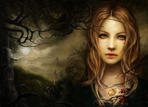 Witchy Witch Fantasy Good Night Painting Witch Beautiful Witch Gothic Fantasy Art