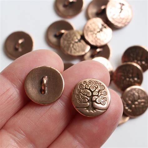 Tree Of Life Buttons Tierracast Silver Gold Copper And Brass Etsy