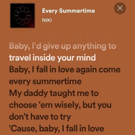 Every Summertime Niki Lyrics Aesthetic Love Yourself Lyrics Just Lyrics