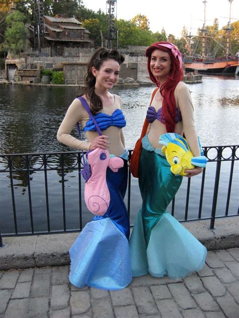 The Little Mermaid Ariel And Aquata Costume Cosplay With Flounder And Mr Fuzzyfinkle Mickeys