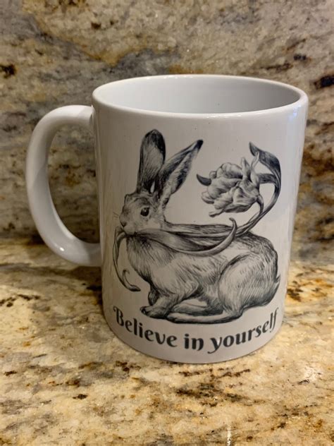 Cute Rabbit Design 11 Ounce Coffee Mug The Saying On The Mug Etsy