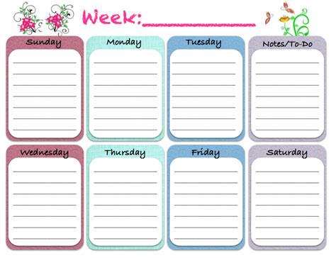 Free Printable Weekly Planners Multiple Designs