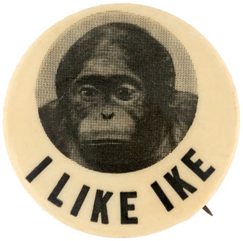 Hake S Rare I Like Ike Monkey Portrait Button Unlisted In Hake