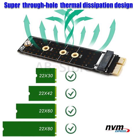 Ngffm2 Nvme M Key Ssd To Pci E 1x Adapter With Heatsinkvertical