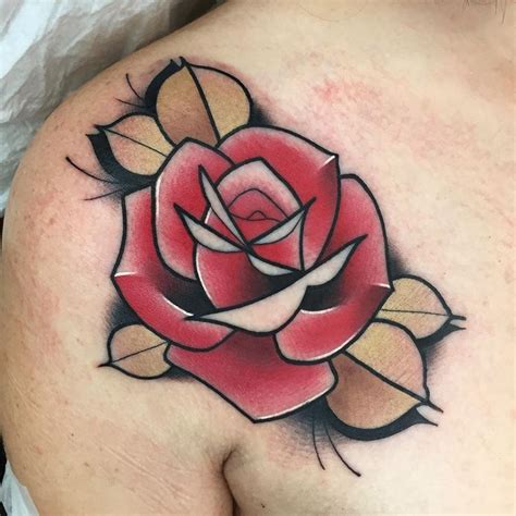 New School Inspiration Inkstinct Traditional Tattoo Flowers Traditional Rose Tattoos Rose
