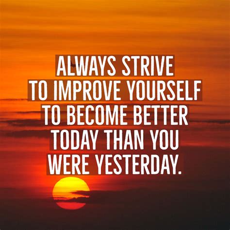 Always Strive To Improve Yourself To Become Better Today Than You Were