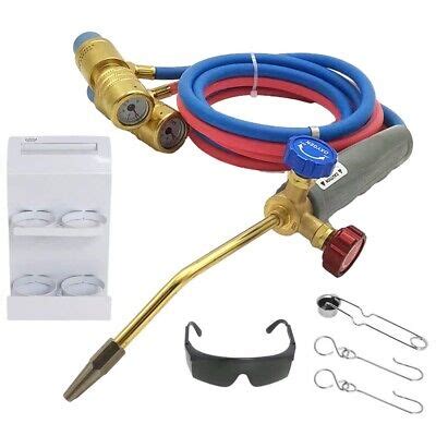 Oxygen Mapp Torch Kit W Pressure Meter W Tank Support Glasses And