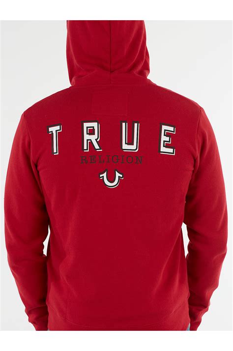 True Religion Mens Classic Logo Full Zip Up Hoodie Sweatshirt Ebay