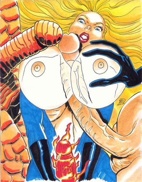 Rule 34 Ben Grimm Fantastic Four Female Human Human Torch Incest Invisible Woman Johnny Storm