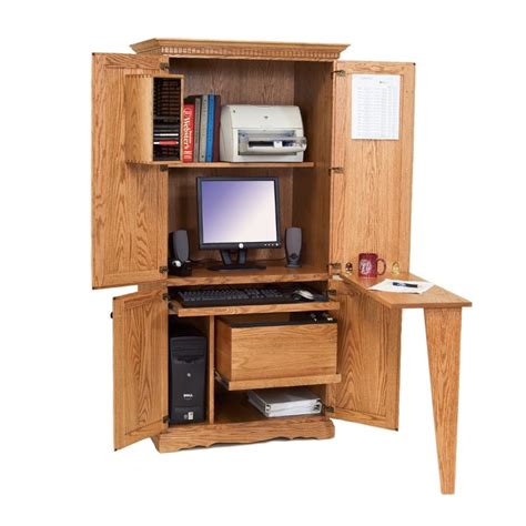 Computer armoire desk from dutchcrafters amish furniture. Solid Oak Computer Armoire | Amish Made Traditional ...