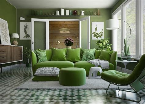 Interior designer james mcinroe used pops of neon green to keep the black and white color palette of this bedroom from being too serious. 30 Gorgeous Green Living Rooms And Tips For Accessorizing Them