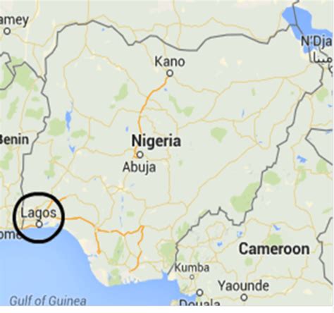 Module:location map/data/nigeria lagos is a location map definition used to overlay markers and labels on an equirectangular projection map of lagos. Map of Nigeria with a black circle marking the general area of Lagos... | Download Scientific ...