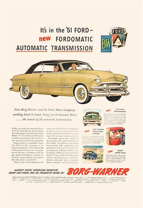 Ford Car Ad Retro Car Ad Vintage Classic Car Ad Mid Century Poster