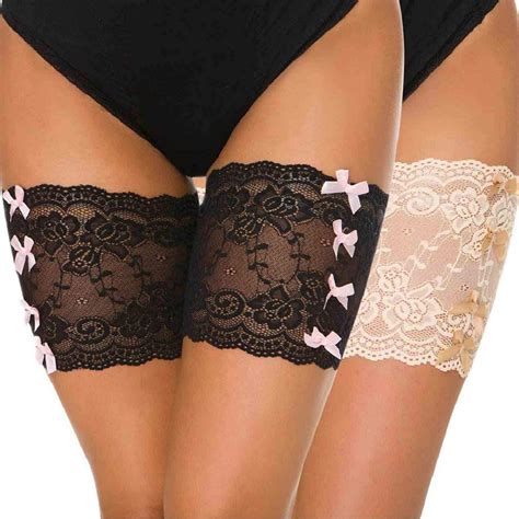 Heekpek Thigh Bands With Bowknots Prevent Chafing Elastic Thigh Bands