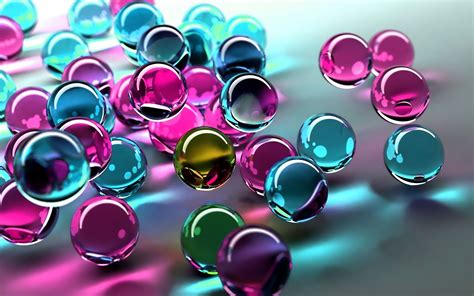Colored Glass Balls Wallpaper 3d And Abstract Wallpaper Better