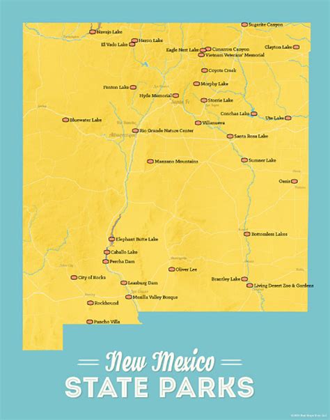 New Mexico State Parks Map 11x14 Print Best Maps Ever Reviews On