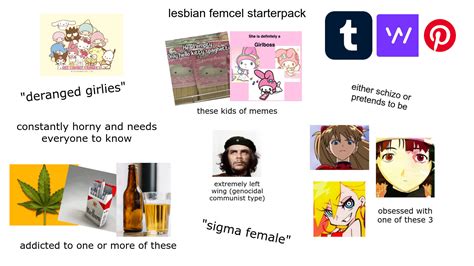 Lesbian Femcel Starterpack R Starterpacks Starter Packs Know