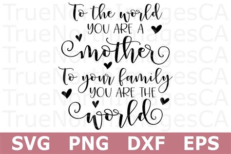 To The World You Are A Mother A Mothers Day Svg Cut File 247876