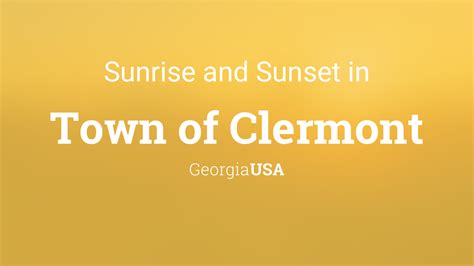 Sunrise And Sunset Times In Town Of Clermont
