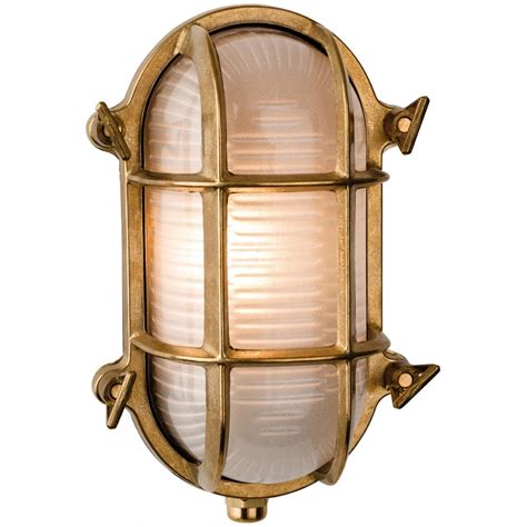 Firstlight Oval Outdoor Wall Light In Solid Brass Finish