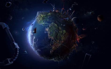 2048x1536 Resolution Planet Earth 3d Wallpaper Digital Art Planet