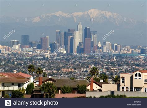 Los Angeles With The San Bernardino Mountains Behind