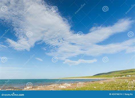 The Scenery Of Qinghai Lake Stock Photo Image Of East Mountains