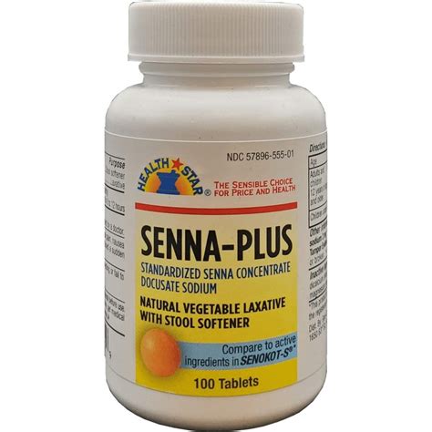 Geri Care Senna Plus Natural Vegetable Laxative With Stool Softener 4 Bottles Of 100 Tablets
