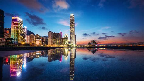 Cityscape Photo Of Buildings City City Lights Skyscraper Hong Kong